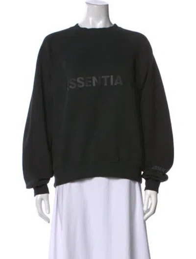 Pre-owned Essentials Crew Neck Long Sleeve Sweatshirt In Black