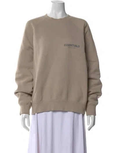 Pre-owned Essentials Crew Neck Long Sleeve Sweatshirt In Brown