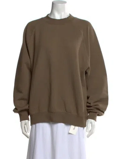 Pre-owned Essentials Crew Neck Long Sleeve Sweatshirt In Brown