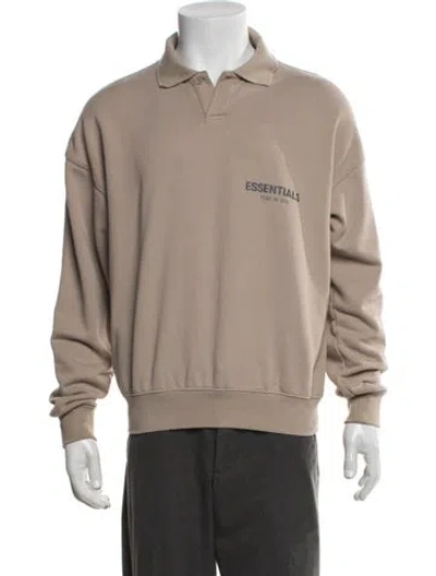 Pre-owned Essentials Crew Neck Long Sleeve Sweatshirt In Brown