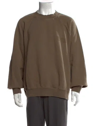Pre-owned Essentials Crew Neck Long Sleeve Sweatshirt In Brown