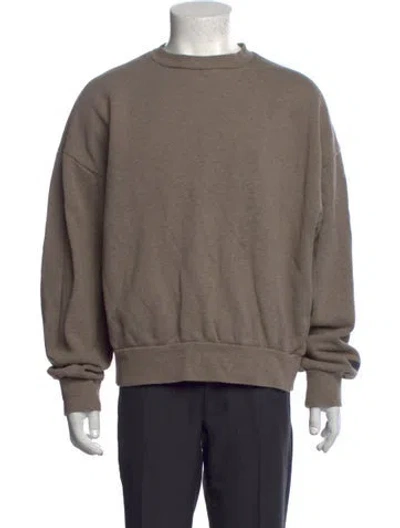 Pre-owned Essentials Crew Neck Long Sleeve Sweatshirt In Brown