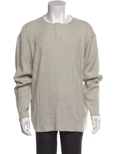 Pre-owned Essentials Crew Neck Long Sleeve Sweatshirt In Gray