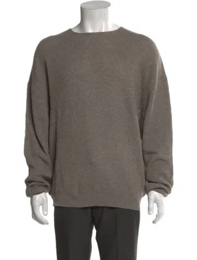 Pre-owned Essentials Crew Neck Long Sleeve Sweatshirt In Gray