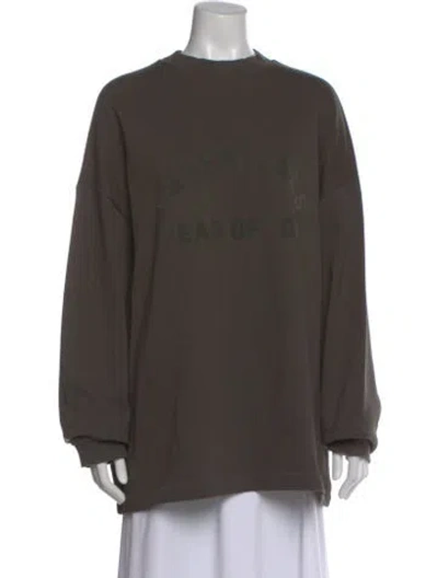 Pre-owned Essentials Crew Neck Long Sleeve Sweatshirt In Gray