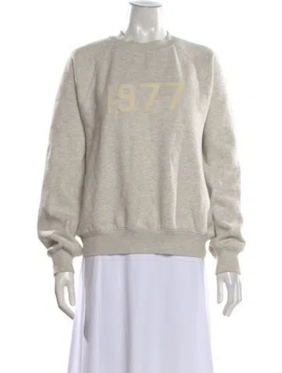 Pre-owned Essentials Crew Neck Long Sleeve Sweatshirt In Gray