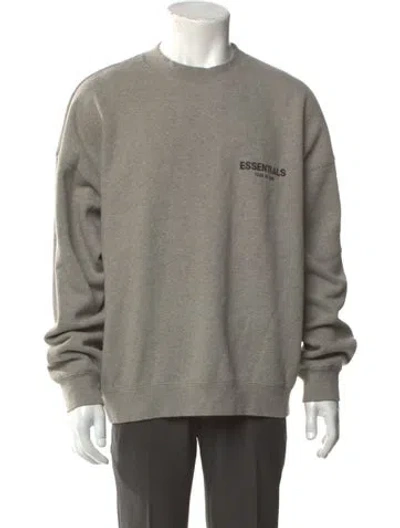 Pre-owned Essentials Crew Neck Long Sleeve Sweatshirt In Gray