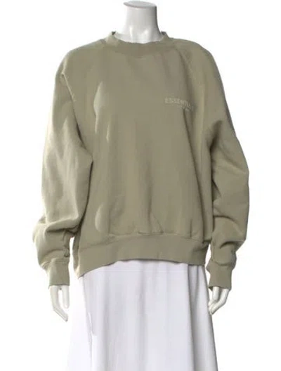 Pre-owned Essentials Crew Neck Long Sleeve Sweatshirt In Green