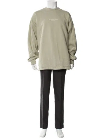 Pre-owned Essentials Crew Neck Long Sleeve Sweatshirt In Green