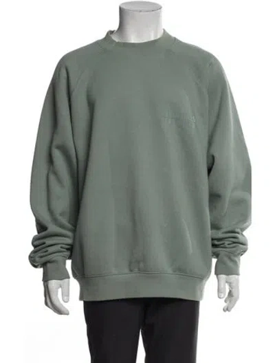 Pre-owned Essentials Crew Neck Long Sleeve Sweatshirt In Green