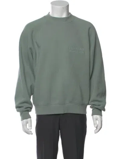 Pre-owned Essentials Crew Neck Long Sleeve Sweatshirt In Green
