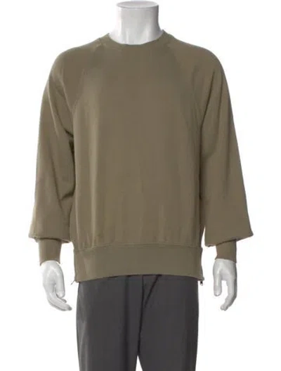 Pre-owned Essentials Crew Neck Long Sleeve Sweatshirt In Green