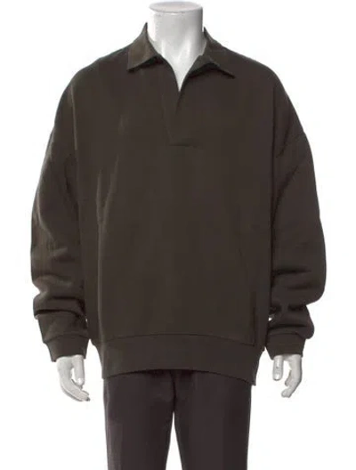 Pre-owned Essentials Crew Neck Long Sleeve Sweatshirt In Green