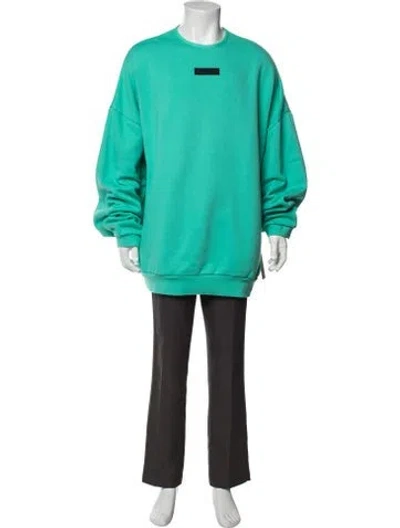 Pre-owned Essentials Crew Neck Long Sleeve Sweatshirt In Green