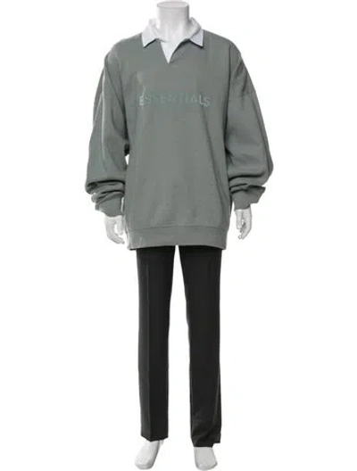 Pre-owned Essentials Crew Neck Long Sleeve Sweatshirt In Green