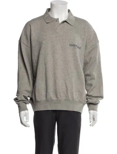 Pre-owned Essentials Crew Neck Long Sleeve Sweatshirt In Grey