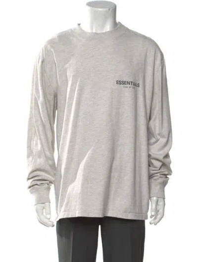 Pre-owned Essentials Crew Neck Long Sleeve Sweatshirt In Grey