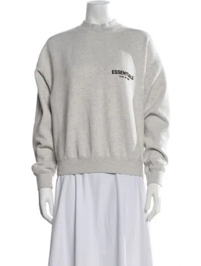 Pre-owned Essentials Crew Neck Long Sleeve Sweatshirt In Grey