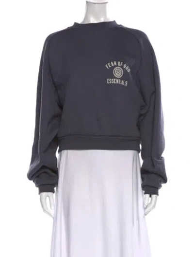 Pre-owned Essentials Crew Neck Long Sleeve Sweatshirt In Grey