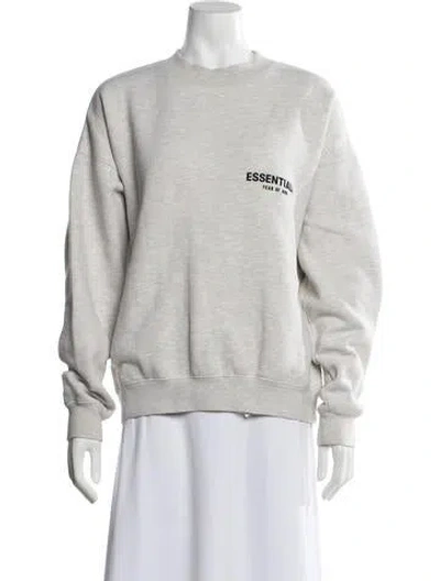 Pre-owned Essentials Crew Neck Long Sleeve Sweatshirt In Grey