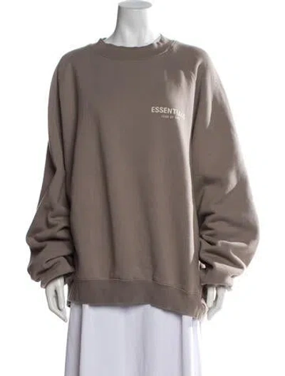Pre-owned Essentials Crew Neck Long Sleeve Sweatshirt In Grey