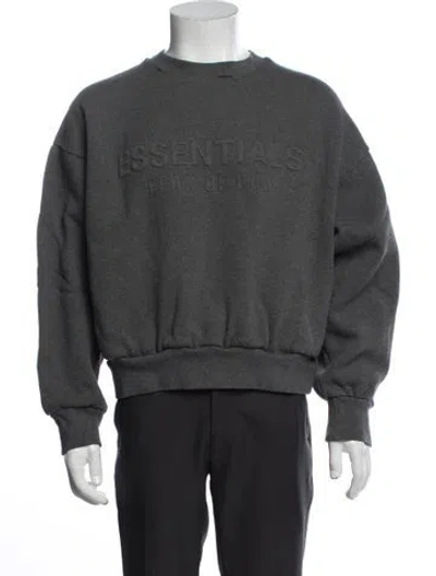 Pre-owned Essentials Crew Neck Long Sleeve Sweatshirt In Grey