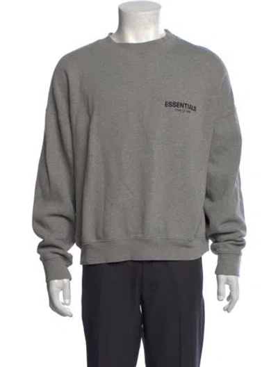Pre-owned Essentials Crew Neck Long Sleeve Sweatshirt In Grey