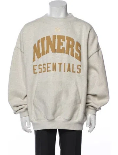 Pre-owned Essentials Crew Neck Long Sleeve Sweatshirt In Neutrals