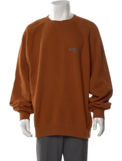Pre-owned Essentials Crew Neck Long Sleeve Sweatshirt In Orange