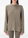 Essentials Crew-neck Long Sleeve T-shirt In Gray