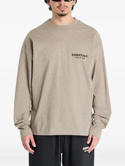 Essentials Crew-neck Long-sleeve T-shirt In Gray