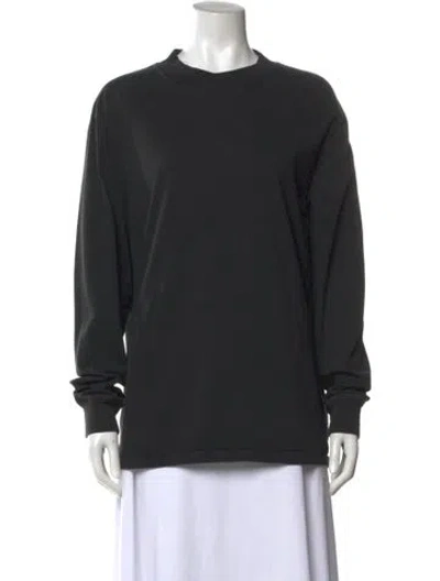 Pre-owned Essentials Crew Neck Long Sleeve T-shirt In Black