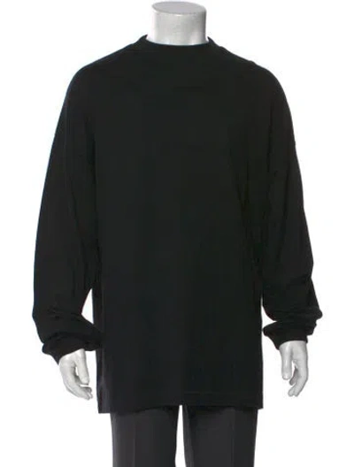 Pre-owned Essentials Crew Neck Long Sleeve T-shirt In Black
