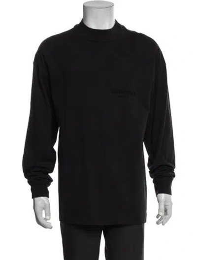 Pre-owned Essentials Crew Neck Long Sleeve T-shirt In Black