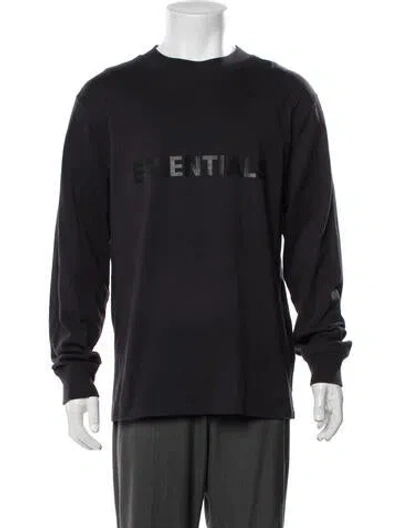 Pre-owned Essentials Crew Neck Long Sleeve T-shirt In Blue