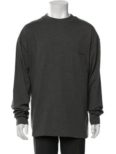 Pre-owned Essentials Crew Neck Long Sleeve T-shirt In Gray