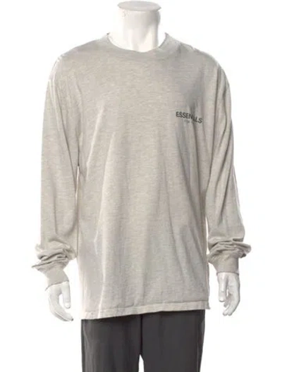 Pre-owned Essentials Crew Neck Long Sleeve T-shirt In Gray