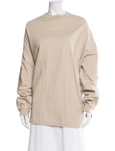 Pre-owned Essentials Crew Neck Long Sleeve T-shirt In Neutral