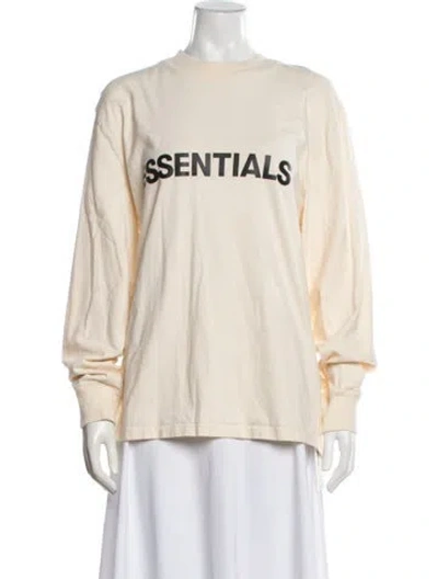 Pre-owned Essentials Crew Neck Long Sleeve T-shirt In Neutrals