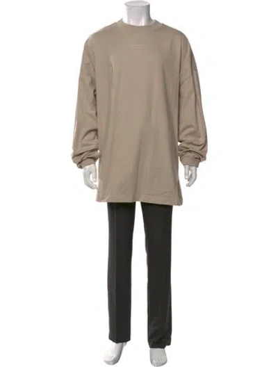 Pre-owned Essentials Crew Neck Long Sleeve T-shirt In Neutrals