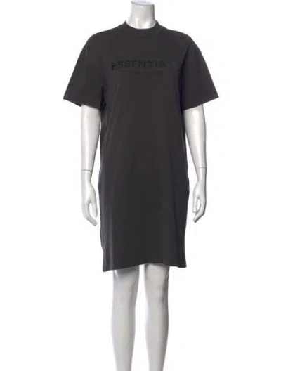 Pre-owned Essentials Crew Neck Mini Dress In Gray