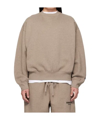 Essentials Crew Neck Pullover In Brown