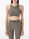 Essentials Crew-neck Ribbed Tank Top In Gray