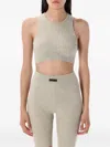 Essentials Crew-neck Ribbed Tank Top In Neutral