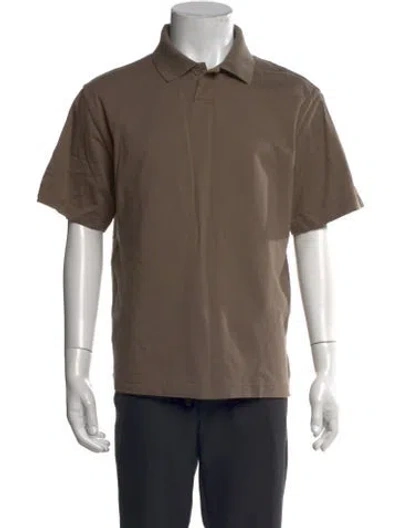 Pre-owned Essentials Crew Neck Short Sleeve Polo Shirt In Brown