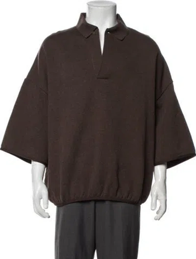 Pre-owned Essentials Crew Neck Short Sleeve Sweatshirt In Brown