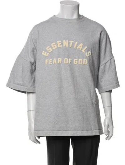 Pre-owned Essentials Crew Neck Short Sleeve Sweatshirt In Gray