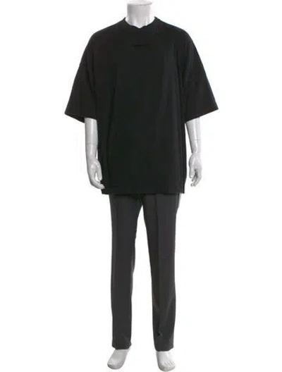 Pre-owned Essentials Crew Neck Short Sleeve T-shirt In Black