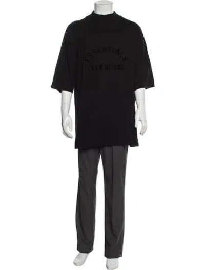 Pre-owned Essentials Crew Neck Short Sleeve T-shirt In Black