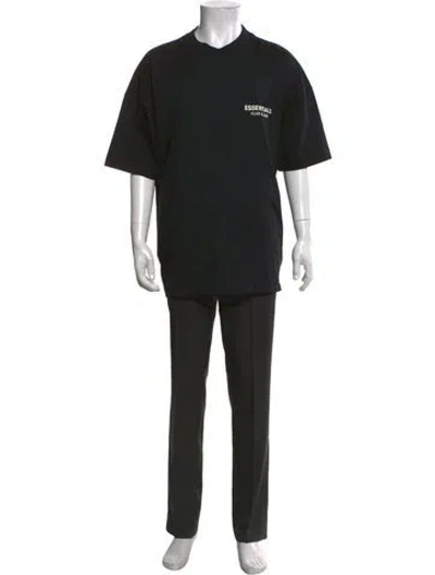 Pre-owned Essentials Crew Neck Short Sleeve T-shirt In Black
